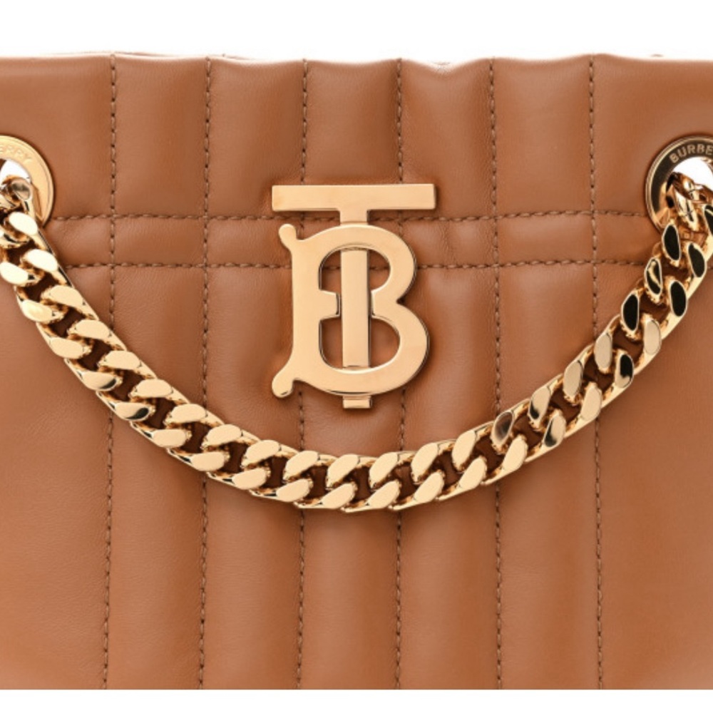 Burberry Lambskin Quilted Mini Lola Bucket Bag Maple Brown - Picture 6 of 8